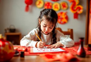 anak perempuan belajar bahasa mandarin
