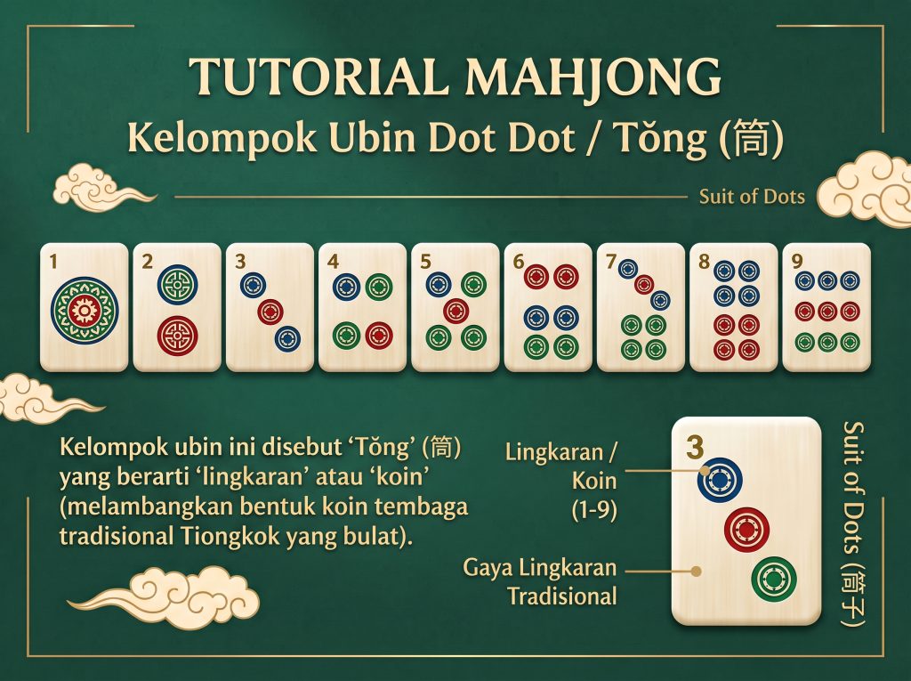 gambar mahjong kelompok ubin tong
