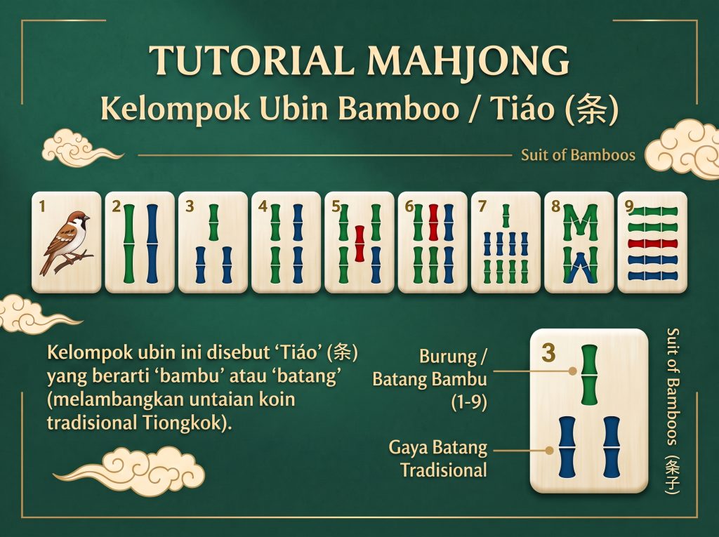 gambar mahjong kelompok ubin tiao